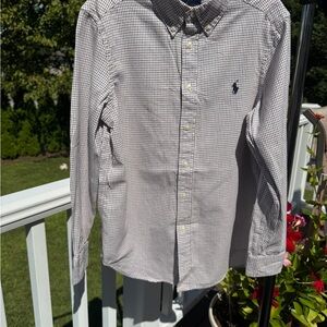 Ralph Lauren Black and White Checkered Shirt for boys